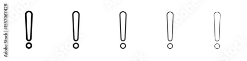 exclamation icon vector outline symbol or illustration