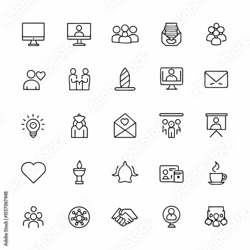nonprofit business operations icon set         