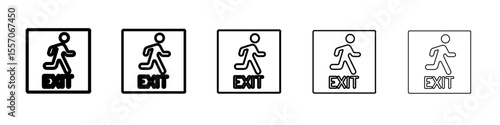 exit icon vector outline symbol or illustration
