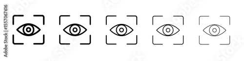 Eye scanner icon vector outline symbol or illustration