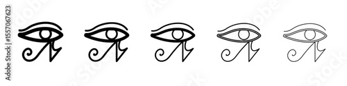 Eye of Horus Egypt Deity icon vector outline symbol or illustration