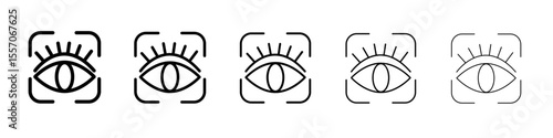 Eye scanner icon vector outline symbol or illustration