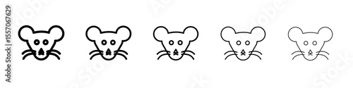 Face of mouse icon vector outline symbol or illustration