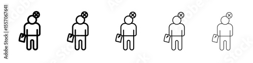 Fail or failure icon vector outline symbol or illustration