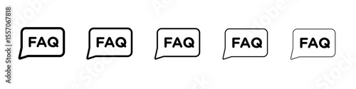 FAQ icon vector outline symbol or illustration