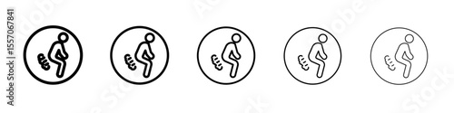 Farting icon vector outline symbol or illustration