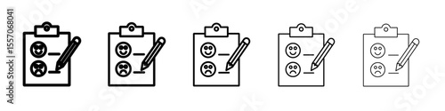 Feedback form icon vector outline symbol or illustration
