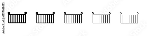 fence icon vector outline symbol or illustration