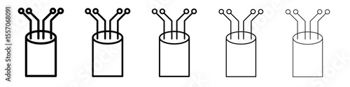 Fiber optic cable icon vector outline symbol or illustration