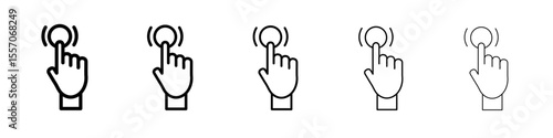 finger tap icon vector outline symbol or illustration