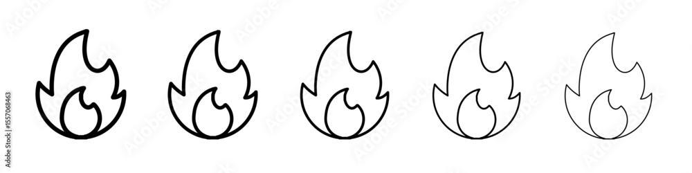 Fototapeta premium fire icon vector outline symbol or illustration