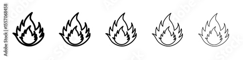 fire icon vector outline symbol or illustration