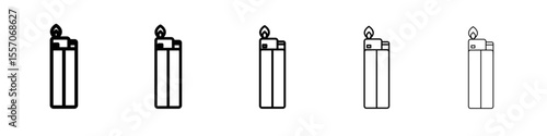 fire lighter icon vector outline symbol or illustration