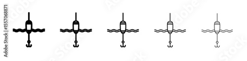 Fishing float icon vector outline symbol or illustration