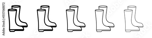 Fishing boots icon vector outline symbol or illustration