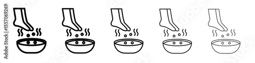Foot Soak icon vector outline symbol or illustration