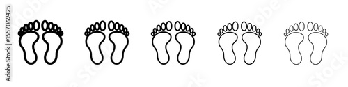 footprint human icon vector outline symbol or illustration