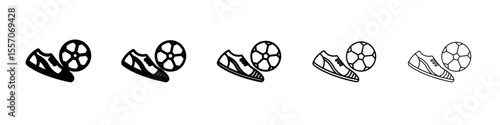 football soccer shoes icon vector outline symbol or illustration