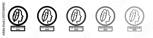 For sensitive skin icon vector outline symbol or illustration