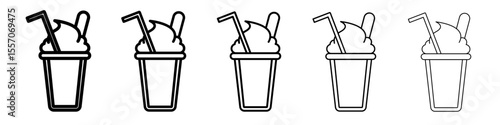 Frappe icon vector outline symbol or illustration