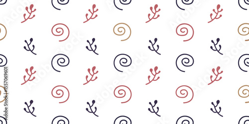 Whimsical Pattern: An inviting, repeating pattern of stylized floral elements, arranged in a playful display of color and form. This elegant design infuses a touch of enchantment.