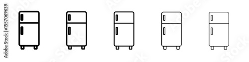 Fridge icon vector outline symbol or illustration