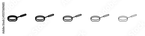 Frying pan icon vector outline symbol or illustration