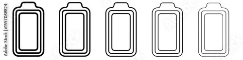 fully charged icon vector outline symbol or illustration