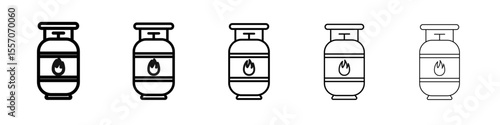 Gas cylinder icon vector outline symbol or illustration