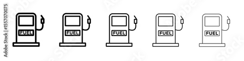Gas station icon vector outline symbol or illustration