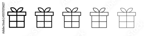 Gift icon vector outline symbol or illustration