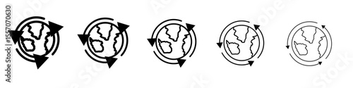 Globalization icon vector outline symbol or illustration