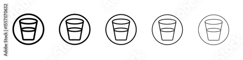 Glass of water icon vector outline symbol or illustration