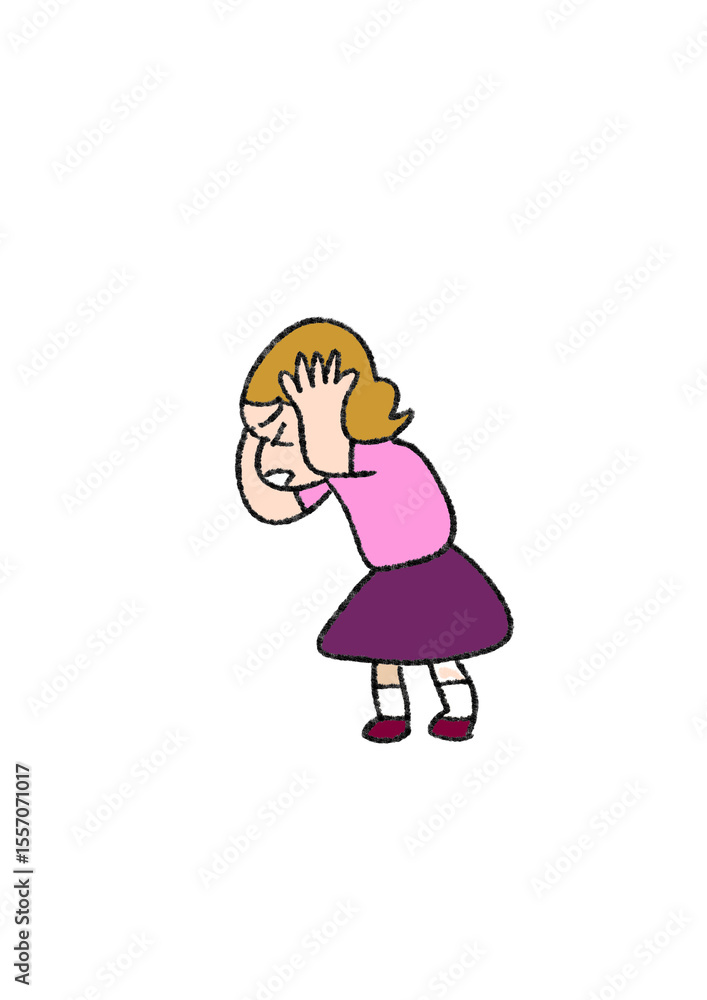 Obraz premium 頭を抱える女性