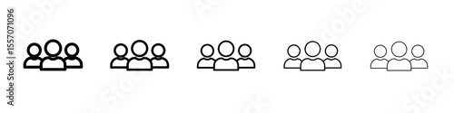 group icon vector outline symbol or illustration