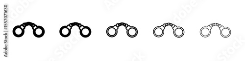 Handcuffs icon vector outline symbol or illustration