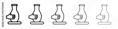 Handmade pottery icon vector outline symbol or illustration