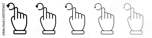 Hand, fingers, gesture, swipe, rotate icon vector outline symbol or illustration