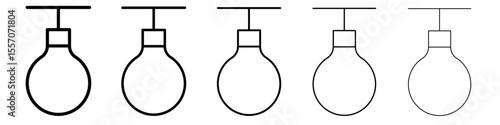 hanging bulb icon vector outline symbol or illustration