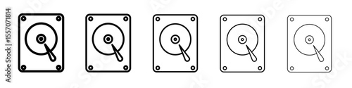 Hard disk drive icon vector outline symbol or illustration