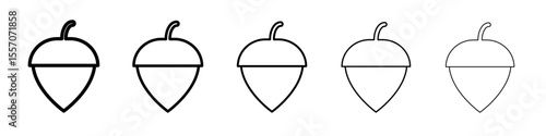 Hazelnut icon vector outline symbol or illustration