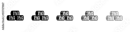 Hay bale icon vector outline symbol or illustration