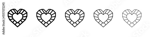 Heart shaped diamond icon vector outline symbol or illustration