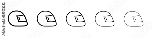 Helmet icon vector outline symbol or illustration