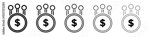 hedge fund icon vector outline symbol or illustration