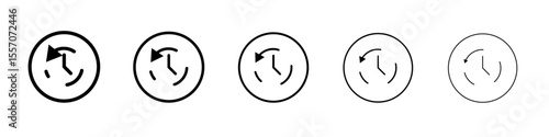 History icon vector outline symbol or illustration