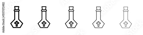holy water bottle icon vector outline symbol or illustration
