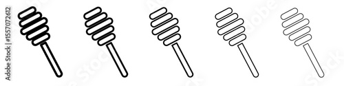 honey dipper icon vector outline symbol or illustration