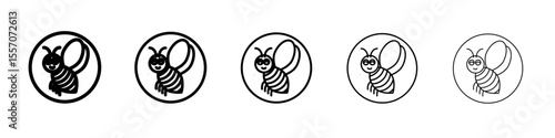 honey Bee icon vector outline symbol or illustration