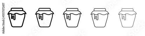 Honey jar icon vector outline symbol or illustration